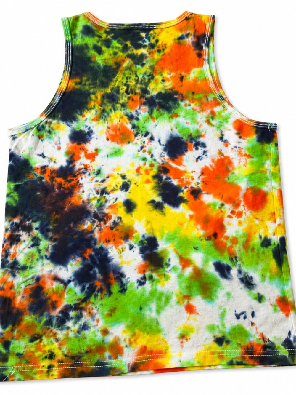Large Size Boy or GirlBella Tie-Dye Kids Tank Top in Orange, Yellow, Green, Navy